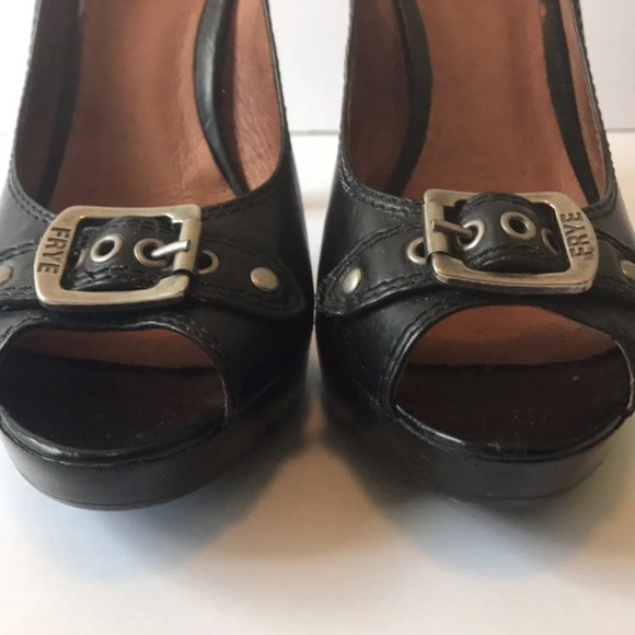 Frye Gail Peep Toe Platform Heels - Picture 6 of 6